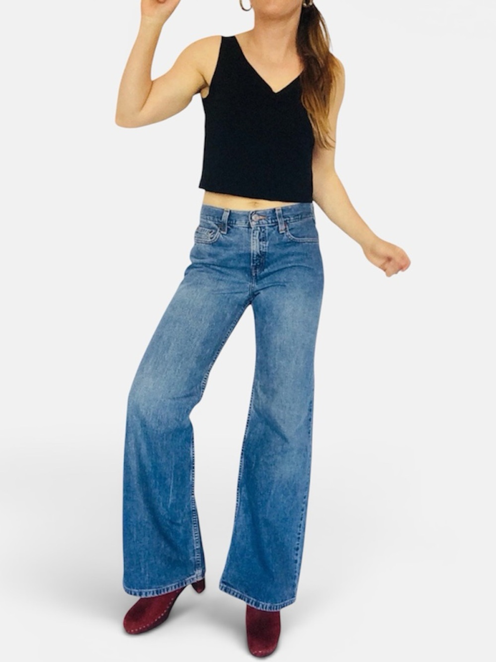 Vintage Y2K Levis 574 A-line Flare Jeans Size Junior 5 (Small)